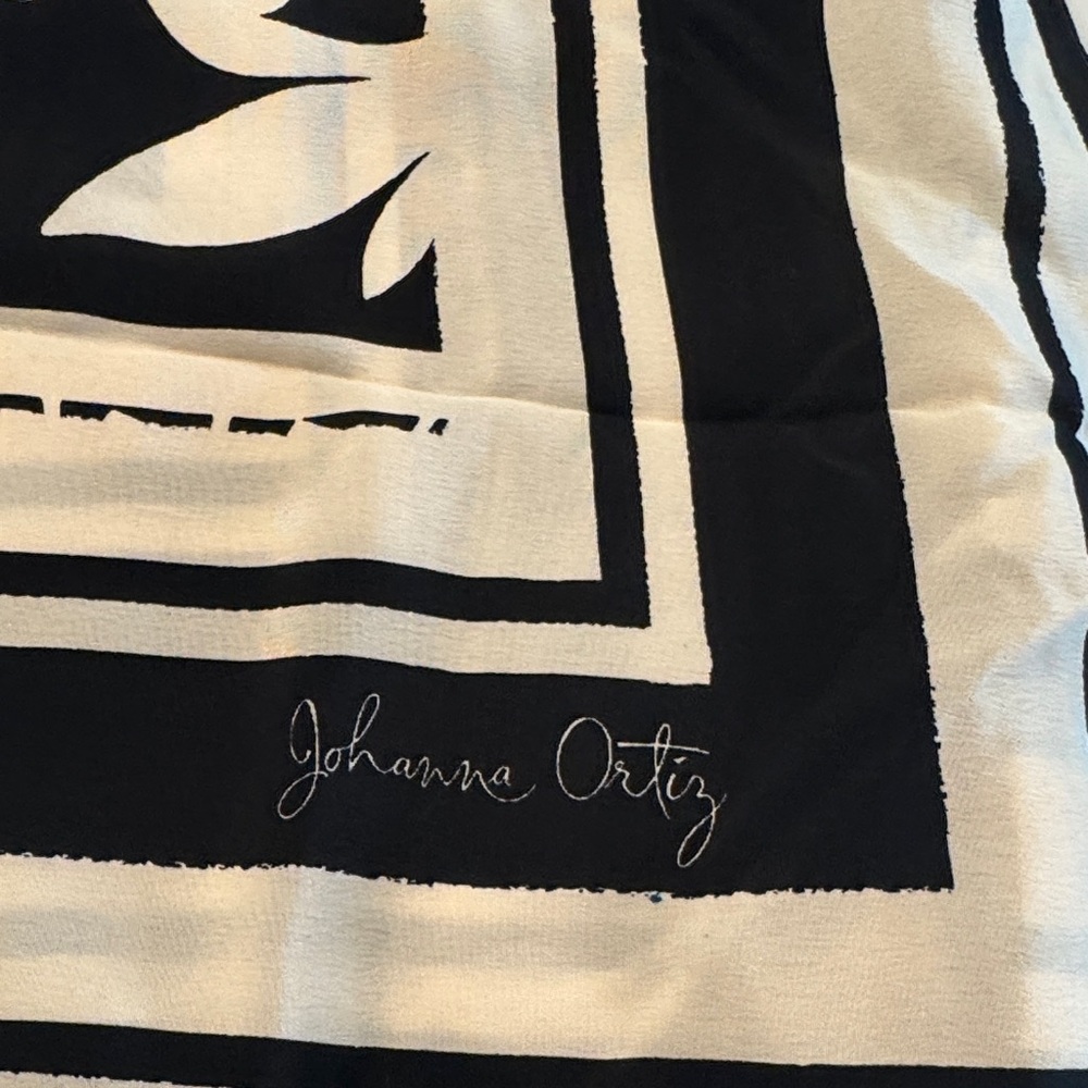 Johanna Ortiz Black and White Signature Print Scarf